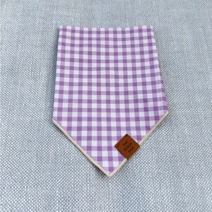 Lavender Gingham Dog Bandana